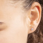 0.30 carats diamants clous d'oreilles solitaire or gris 750/18 ct, 6 griffes - CGOR002-015-WG