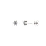 0.30 Karat Solitär Diamantohrstecker 750/18 K Weissgold, 6-Griff