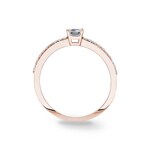 0.31 Karat Emerald Solitärring 750/18 K Roségold mit Seitensteinen - RI-102303-RG