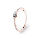 0.31ct Marquise Solitaire Ring 750/18 K Rose Gold with Side Stones