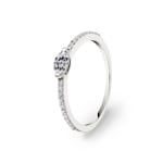 0.31 carats bague solitaire marquise or gris 750/18 ct avec pierres latérales