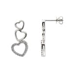 0.32ct Diamond Drop Earrings 750/18 K White Gold, Heart