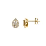 0.32 carats diamants clous d'oreilles or jaune 750/18 ct