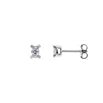 0.32 carats diamants clous d'oreilles or gris 750/18 ct