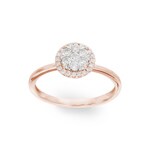 0.33 Karat Diamanten Halo Ring 750/18 K Roségold - RI-69644-RG
