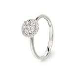 0.33 carats diamants bague halo or gris 750/18 ct