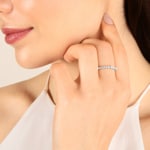 0.33 carats diamants bague mémoire or gris 750/18 ct - RI-69856-WG