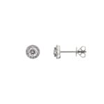 0.33 Karat Halo Diamantohrstecker 750/18 K Weissgold Ø 6mm