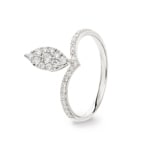 0.34 carats diamants bague or gris 750/18 ct