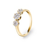 0.38ct Trilogy Diamond Ring 750/18 K Yellow Gold