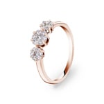 0.38ct Trilogy Diamond Ring 750/18 K Rose Gold