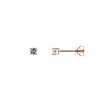 0.40 carats diamants clous d'oreilles solitaire or rosé 750/18 ct, 4 griffes