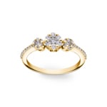 0.40ct Trilogy Diamond Ring 750/18 K Yellow Gold - RI-100368-GG