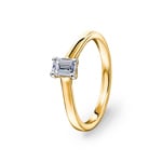 0.40ct bague solitaire émeraude or jaune 750/18 ct