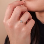 0.40ct Emerald Solitaire Ring 750/18 K Rose Gold - RI-07264-RG