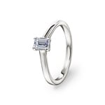 0.40ct Emerald Solitärring 750/18 K Weissgold