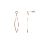 0.41ct Diamond Drop Earrings 750/18 K Rose Gold