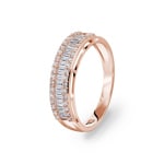 0.47 carats baguette & diamants or rosé 750/18 ct