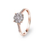 0.49 carats diamants bague de fiançailles or rosé 750/18 ct