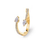 0.49 carats diamants bague or jaune 750/18 ct