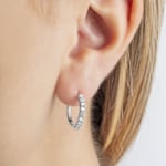 0.50 Karat Diamant-Kreolen 750/18 K Weissgold Ø 17mm - OR-71482-WG