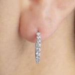 0.50 Karat Diamant-Kreolen 750/18 K Weissgold Ø 17mm - OR-71482-WG