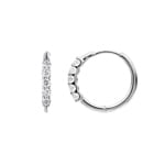 0.50 carats diamants créoles or gris 750/18 ct Ø 18mm