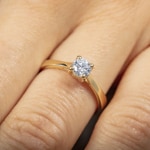 0.50ct GIA Diamond Engagement Ring 750/18 K Yellow Gold in 4 Prongs - CGSO001-050-GG