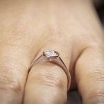 0.50 carats diamant GIA bague de fiançailles or rosé 750/18 ct serti clos - CGSO003-050-RG