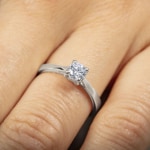 0.50ct GIA Diamond Engagement Ring 750/18 K White Gold in 4 Prongs - CGSO001-050-WG