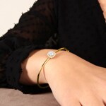 0.50ct Diamond Bangle oval 750/18 K Yellow Gold - AR-69465-GG