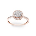 0.50ct Diamond Halo Engagement Ring 750/18 K Rose Gold - RI-69224-RG