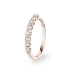 0.50 carats diamants bague mémoire or rosé 750/18 ct