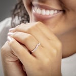 0.50 carats diamants bague mémoire or rosé 750/18 ct - RI-69188-RG