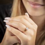 0.50ct Diamond Engagement Ring 750/18 K Yellow Gold - RI-69305-GG