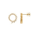 0.50 carats diamants clous d'oreilles or jaune 750/18 ct