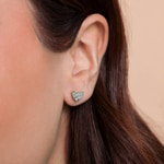 0.50ct Diamond Stud Earrings 750/18 K Yellow Gold, Heart - OR-69500-GG