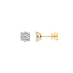 0.50 Karat Diamantohrstecker 750/18 K Gelbgold Ø 6.50mm