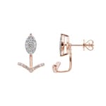0.50 carats diamants clous d'oreilles or rosé 750/18 ct