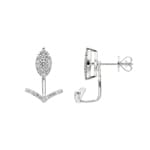0.50 carats diamants clous d'oreilles or gris 750/18 ct