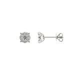 0.50ct Diamond Stud Earrings 750/18 K White Gold Ø 6.5mm