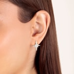 0.50 carats diamants clous d'oreilles or gris 750/18 ct Étoile - OR-69995-WG