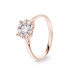 0.50 carats diamants bague or rosé 750/18 ct