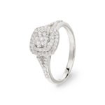 0.50 Karat Diamantring 750/18 K Weissgold