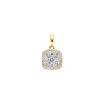 0.50 Karat Halo Diamantanhänger 750/18 K Gelbgold