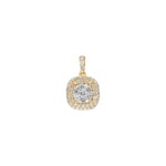 0.50ct Diamond Halo Pendant 750/18 K Yellow Gold