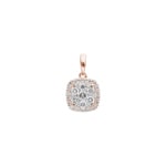 0.50 Karat Halo Diamantanhänger 750/18 K Roségold