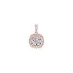0.50ct Diamond Halo Pendant 750/18 K Rose Gold