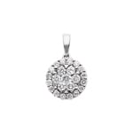 0.50 carats diamants pendetif halo or gris 750/18 ct