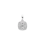 0.50 Karat Halo Diamantanhänger 750/18 K Weissgold